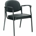 Interion By Global Industrial Interion Antimicrobial Synthetic Leather Guest Chair With Arms, Black 516129BK-AM